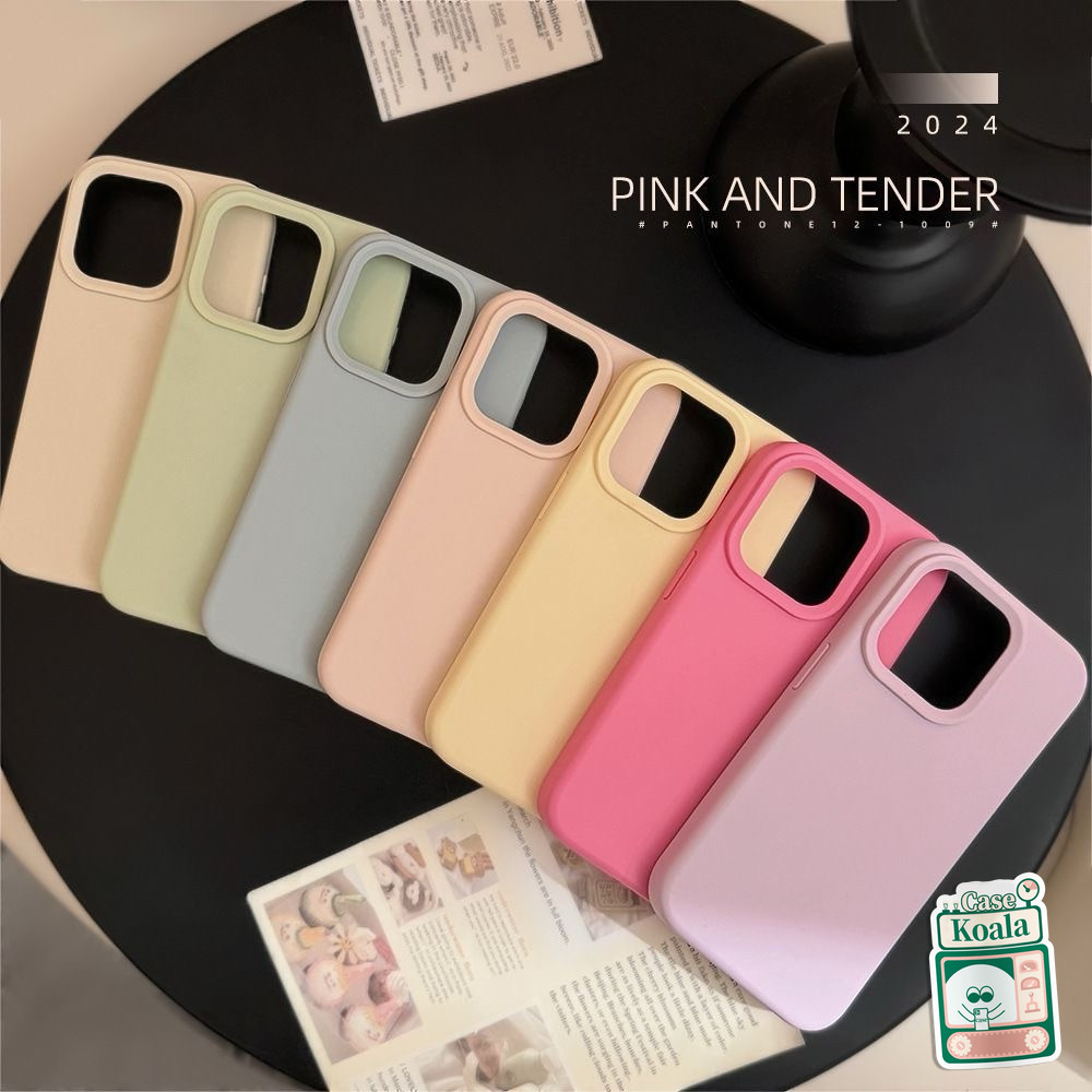 เคสไอโฟน11 เข้ากันได้กับ IPhone 16 XR 15 11 12 13 14 Pro Max 7 15 8 14Plus XS X Max เคสซิลิโคนนิ่มคู่รักสีทึบเรียบง่าย