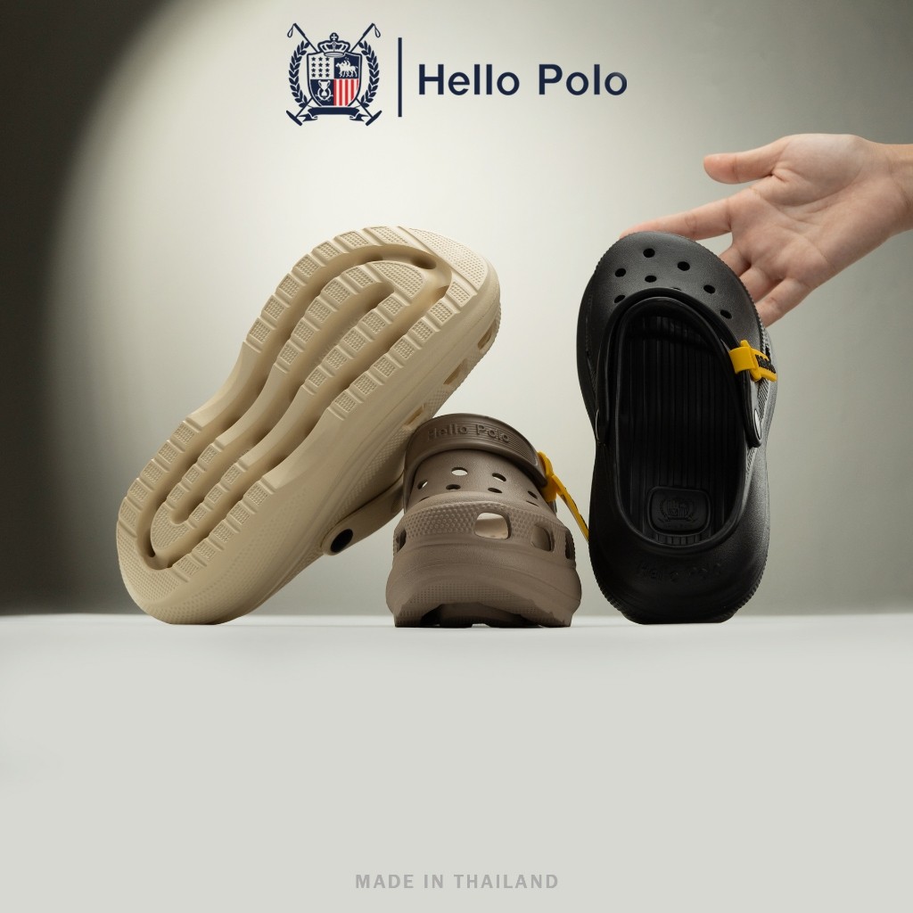 Hello Polo รองเท้าแตะ รุ่น HP8052 รองเท้าหัวโต แบบสวม ยาง EVA พื้นนิ่ม พื้นหนา 6 CM. ทรงมินิมอล แฟชั่นผู้หญิง Size 36-41