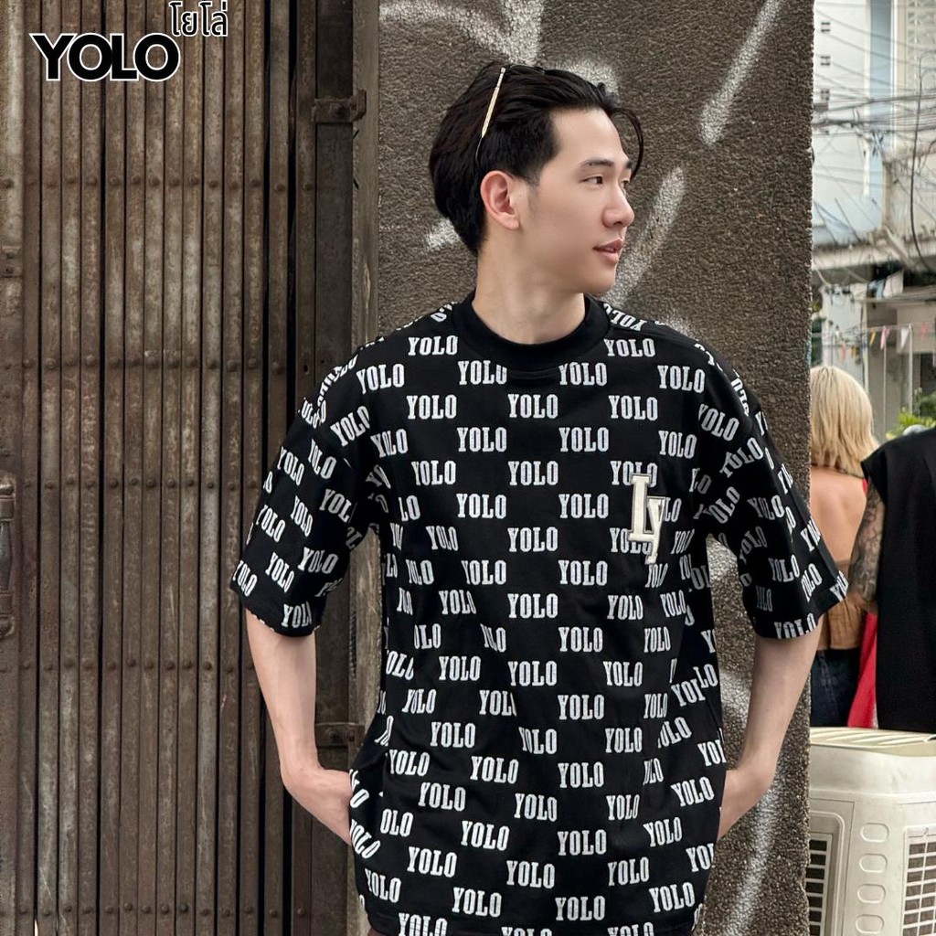 YOLO เสื้อยืด OVERSIZE เสื้อยืด คอกลม แขนสั้น พิมพ์ลายทางลำลอง เนื้อผ้าดี ใส่สบาย Y2642 - รูปที่ 5