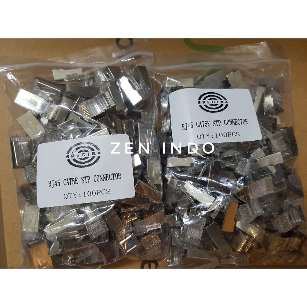 ขั้วต่อ RJ45 RJ 45 FTP STP Cat5e บรรจุ 100 ชิ้น