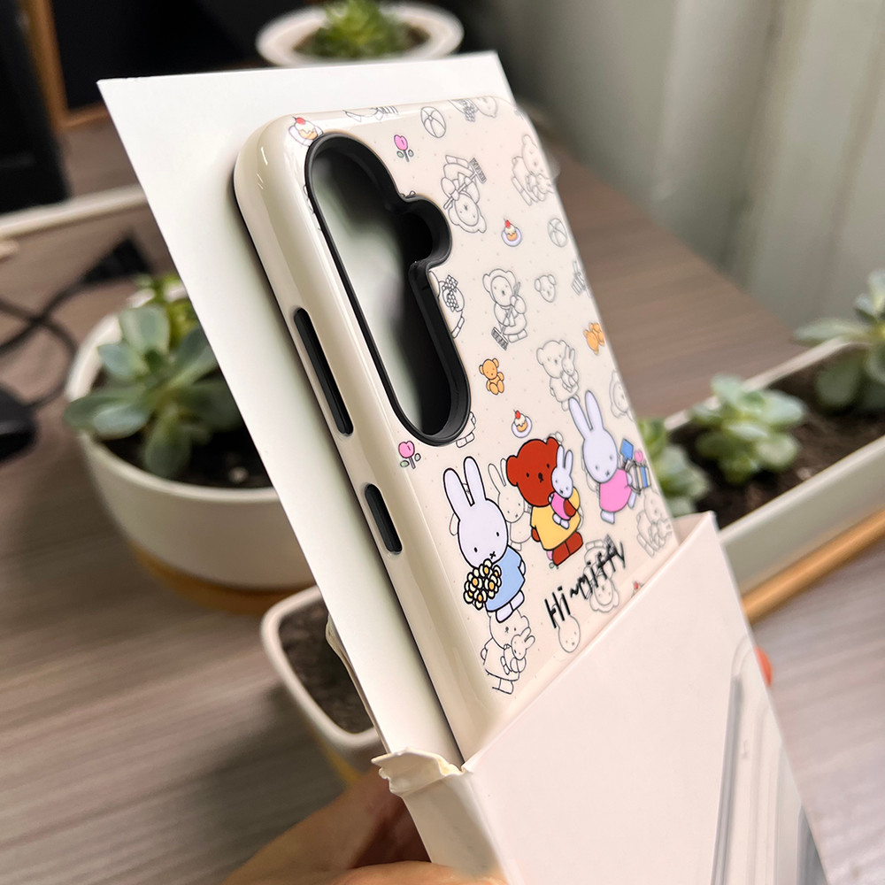 การ์ตูน MIFFY กระต่ายสองชั้นกันกระแทกเคสโทรศัพท์สําหรับ Samsung S25 Ultra S24 Ultra S24FE A56 A55 S24 + S23 Ultra S22 S21 A16 A15 Samsung Cover - รูปที่ 5