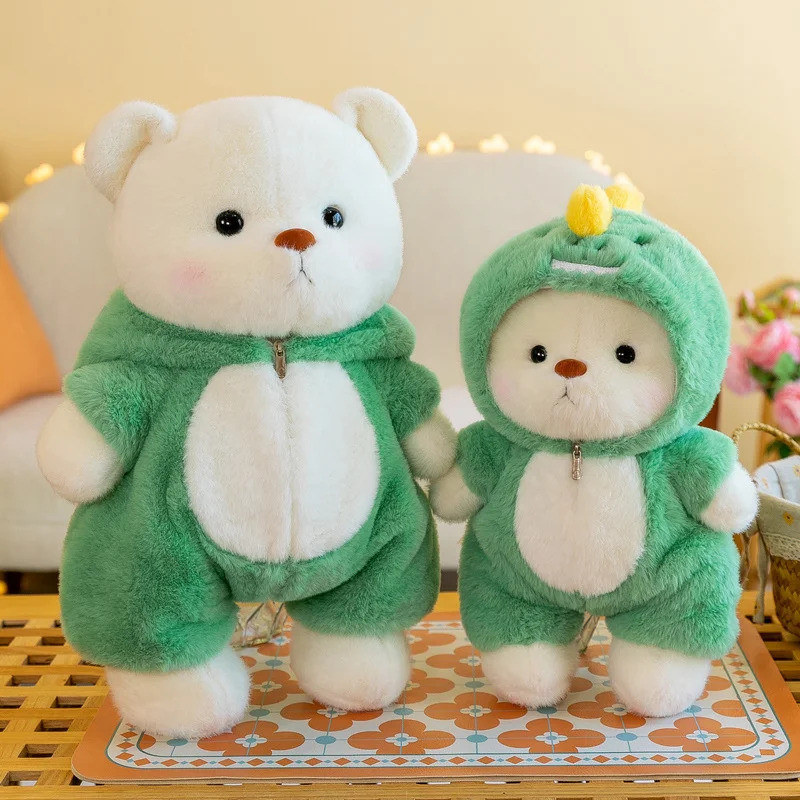 25-40cm Kawaii Bear in Clothes Plush Toys Stuffed Animal Lina Bear Soft Doll Cartoon Girl Birthday G