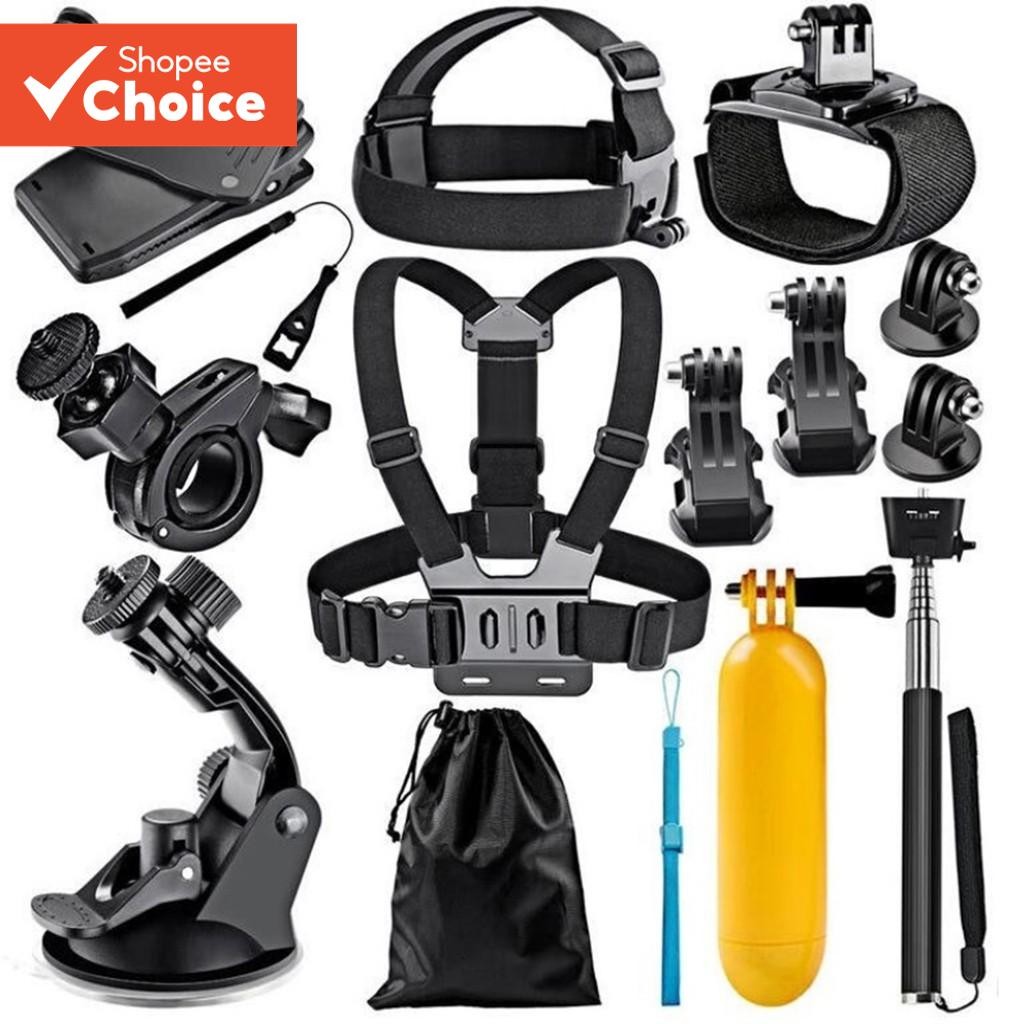 14-in-1 Action กล้องชุดอุปกรณ์เสริมสําหรับ GoPro 12 11 10 9 8 7 6 5 4 3 + 2 1 DJI Insta360 SJCAM Yi อุปกรณ์เสริมชุด