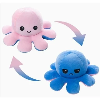 ตุ๊กตาปลาหมึกมหัศจรรย์ เปลี่ยนหน้าได้ 20cm สลับสีพลิกด้านได้ Reversible Octopus ของเล่นคลายเครีย
