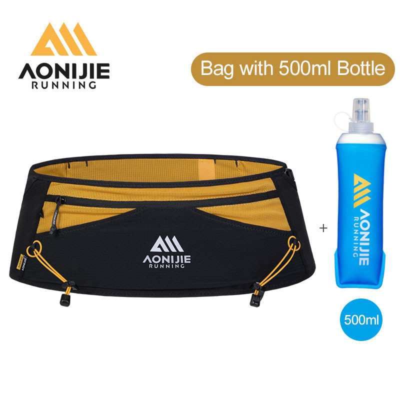 AONIJIE W8141 กระเป๋าเข็มขัดสําหรับวิ่งสําหรับวิ่งจ๊อกกิ้ง Woman Man เอวแพ็คพร้อมขวดน้ําขนาด 500 มล. กระติกน้ําแบบนุ่ม
