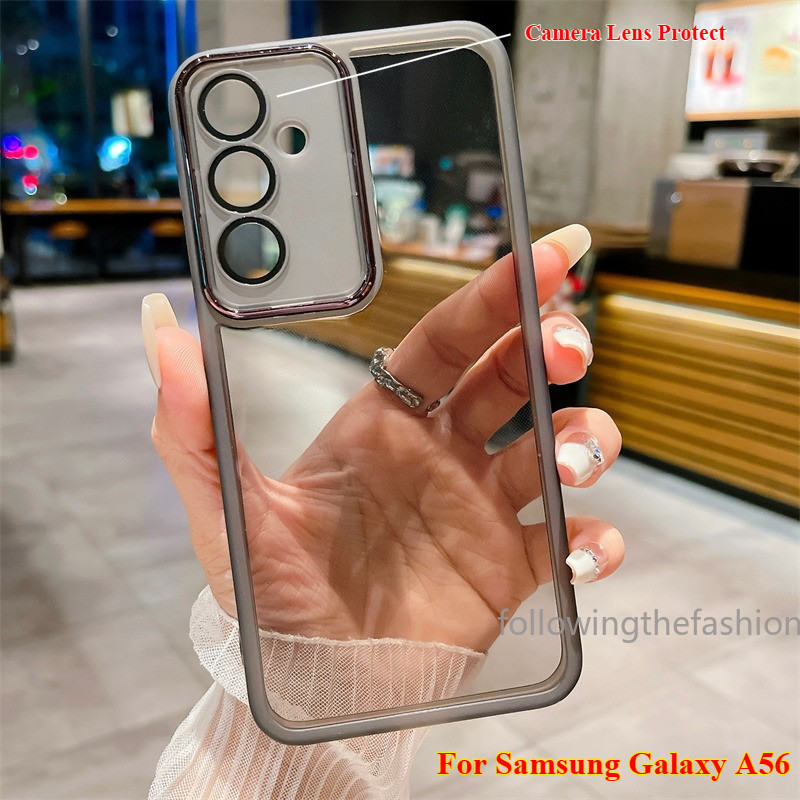 SAMSUNG สําหรับSamsung Galaxy A56 Galaxy A56 A 56 A16 A26 A36 A56 A06 4G 5G 2025 กล้องเลนส์ป้องกันSoft TPUโปร่งใสขอบแฟชั่นเคสโทรศัพท์กันกระแทกปกหลัง