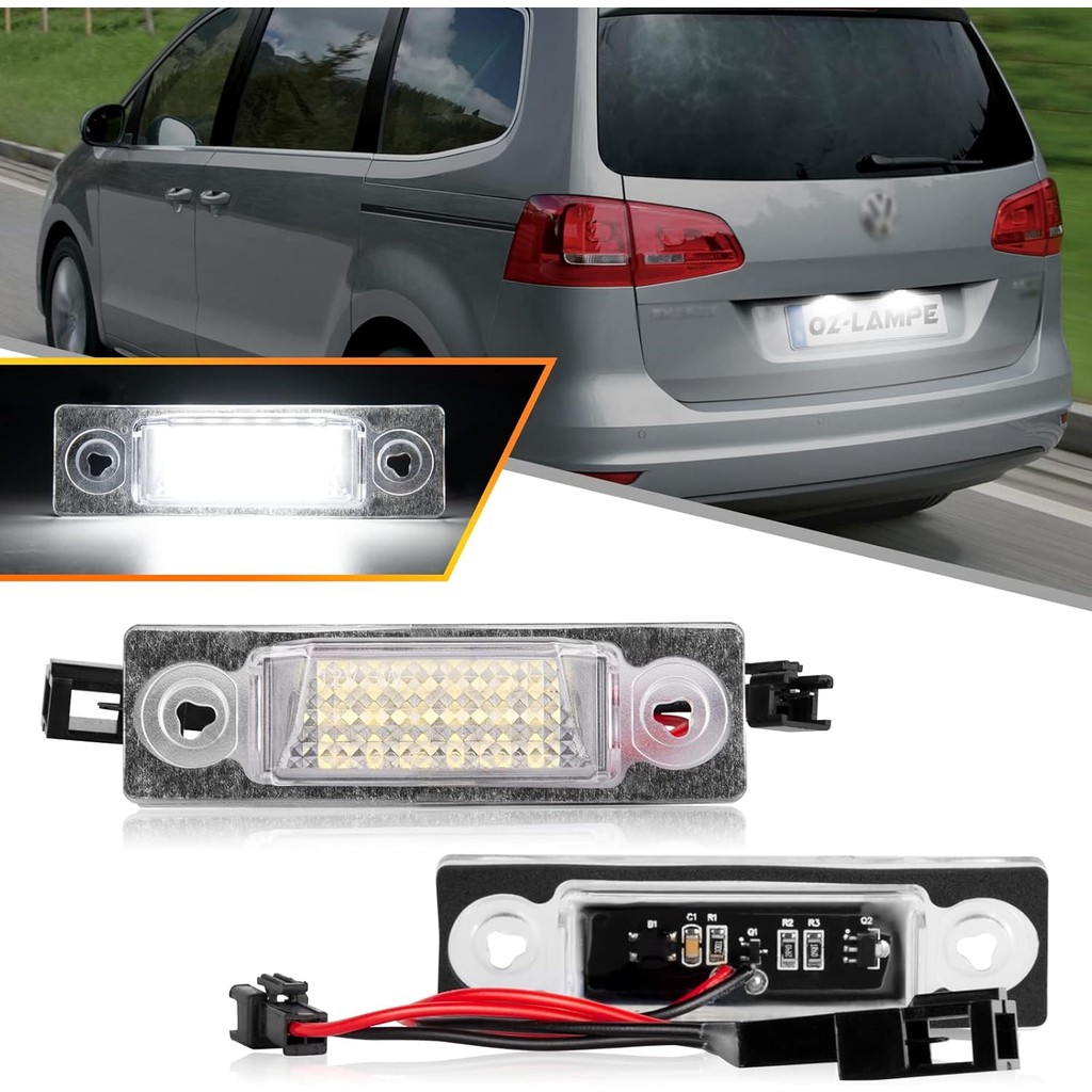 2x Canbus LED จํานวนป้ายทะเบียนไฟโคมไฟสําหรับ VW Sharan MK1 Ford Galaxy ที่นั่ง Alhambra 7M8 7V9 WGR