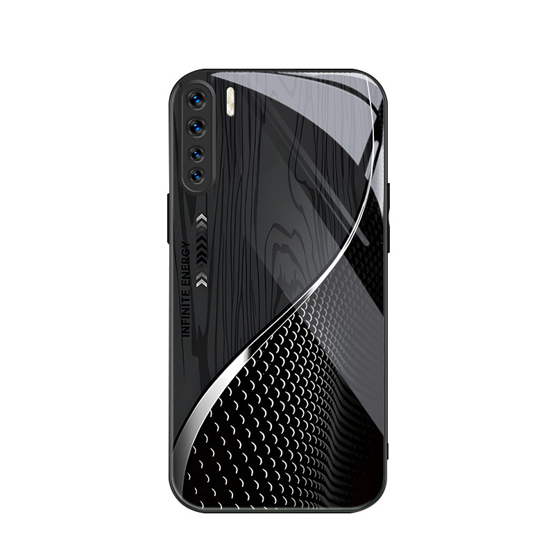 สําหรับ Oppo A91&Oppo F15&Oppo Reno3 4G ,เครื่องชั่งลายไม้สีดํา,บุคลิกภาพอินเทรนด์,เคสป้องกันโทรศัพท