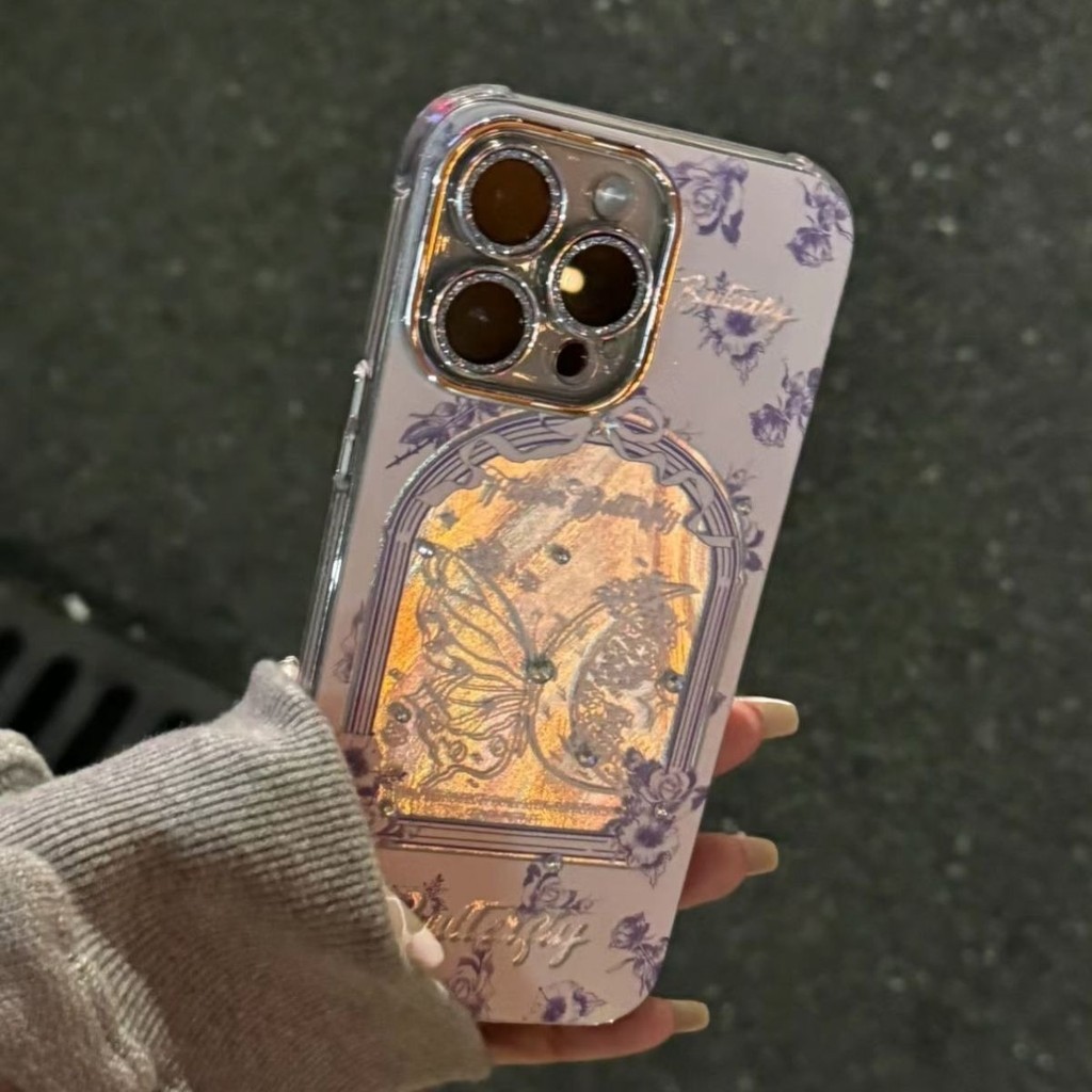 ️จัดส่งทันที️เคสไอโฟน11 13 14 15 16 Pro Max Window Butterfly Laser กันกระแทก Case For iPhone 13PM,16