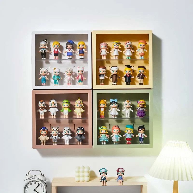 Wall Mounted Showcase Clear Acrylic Blind Box Figures Display Case Figures Display Stand Dust Proof 