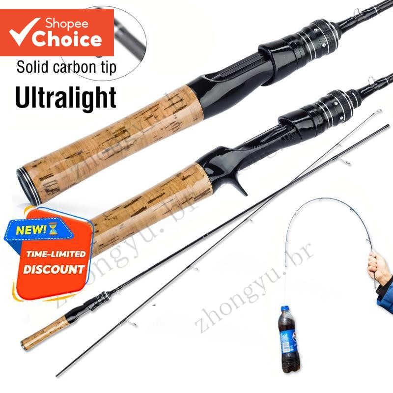 1.5m/1.68m/1.8m UL High Carbon Fiber Ultralight Fishing Rod - Solid Tip Spinning & Casting Rod สําหรับตกปลาน้ําจืดและน้ําทะเล