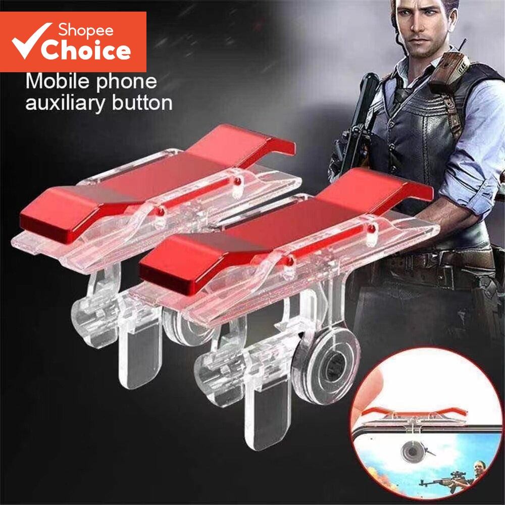 E9 โทรศัพท์มือถือเกมทริกเกอร์ PUBG ปุ่มไฟ Aim Key Shooter Controller 吃鸡神器