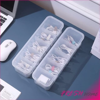 Fresh กล่องเก็บของอเนกประสงค์ เก็บสายชาร์ทมือถือ กล่องจัดระเบียบ ขนาดกลางโปร่งใส 1 ชิ้น Storage box