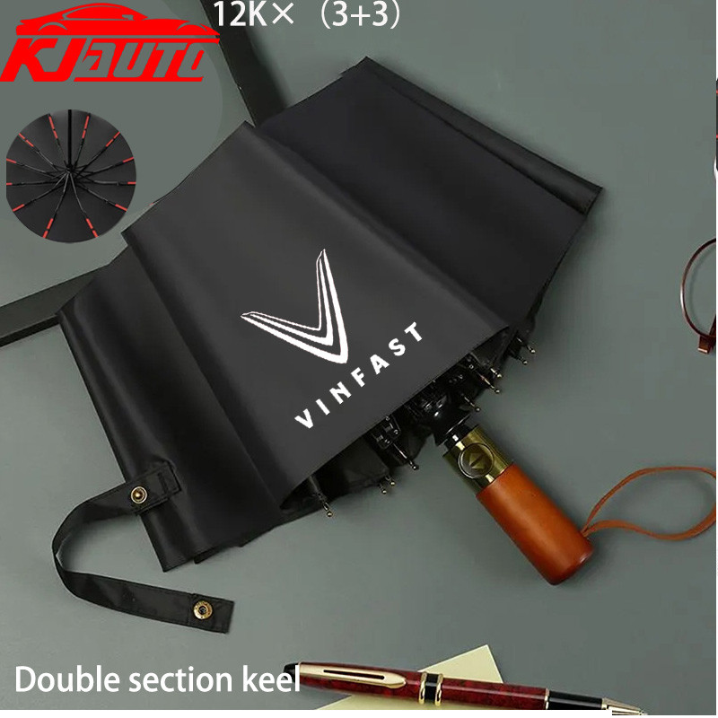 ขั้นสูงหรูหรา ร่มกันฝนอัตโนมัติเต็มรูปแบบพร้อมโลโก้ Vinfast 4S Store UV Windproof Sunshade ร่มพับสํา