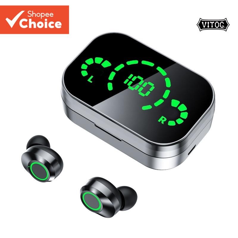 Vitog YD03 tws 9D 5.3 ชุดหูฟังบลูทูธไร้สาย พร้อมไมค์ สัมผัส ลดเสียงรบกวน หน้าจอ LED