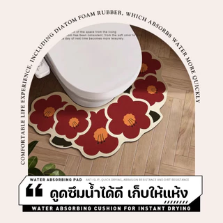 COD พรมรองพื้นโถสุขภัณฑ์ลายการ์ตูน ดูดซับน้ำเร็ว แห้งเร็ว กันลื่น เหมาะสำหรับห้องน้ำ 50*55/40*60cm