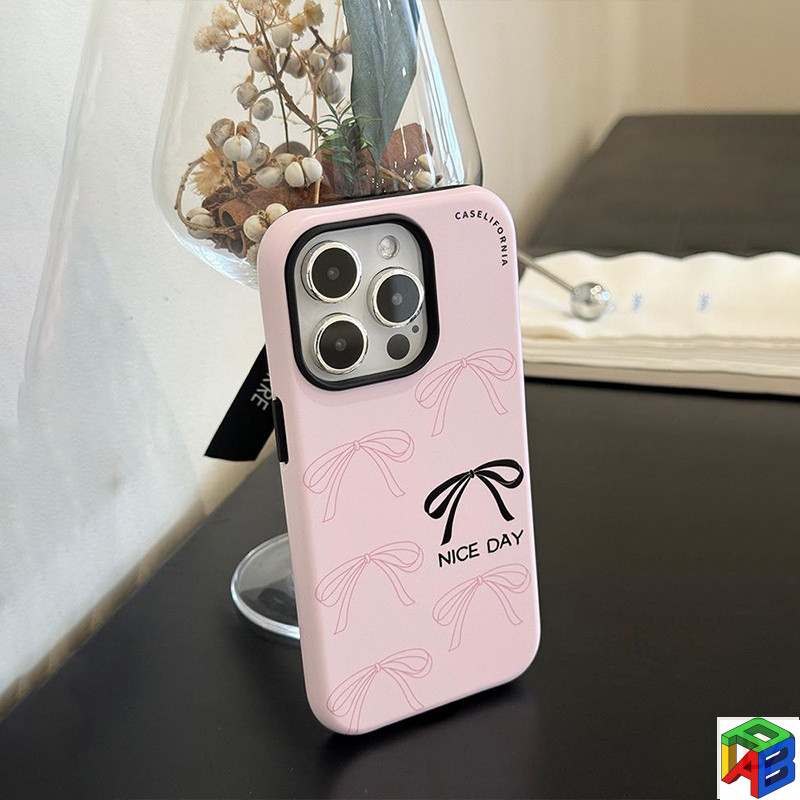 เคสสําหรับOppo reno13 5G VDE 13pro 5G VDE 12/12pro 5G reno10/10pro Oppo A5pro 5G A96 5G/reno7z 2in1 double-layer anti-Dropป้องกันกรณีสีชมพูBow tie Tเสื้อ