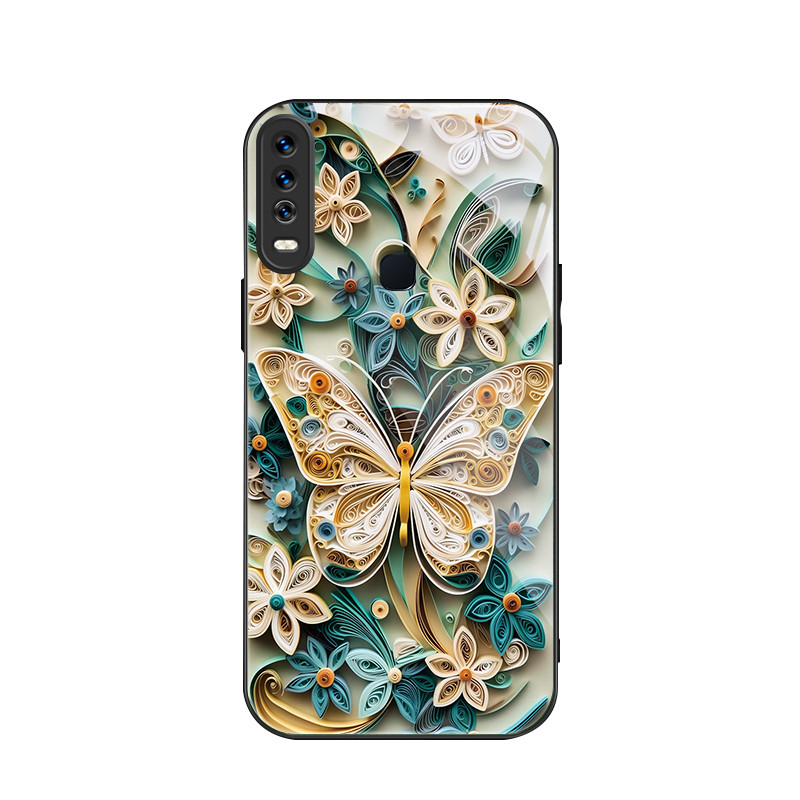 สําหรับ Vivo Y17& Vivo Y3& Vivo Y3s , ดอกไม้ผีเสื้อ, บุคลิกภาพอินเทรนด์, เคสป้องกันโทรศัพท์ป้องกันกา