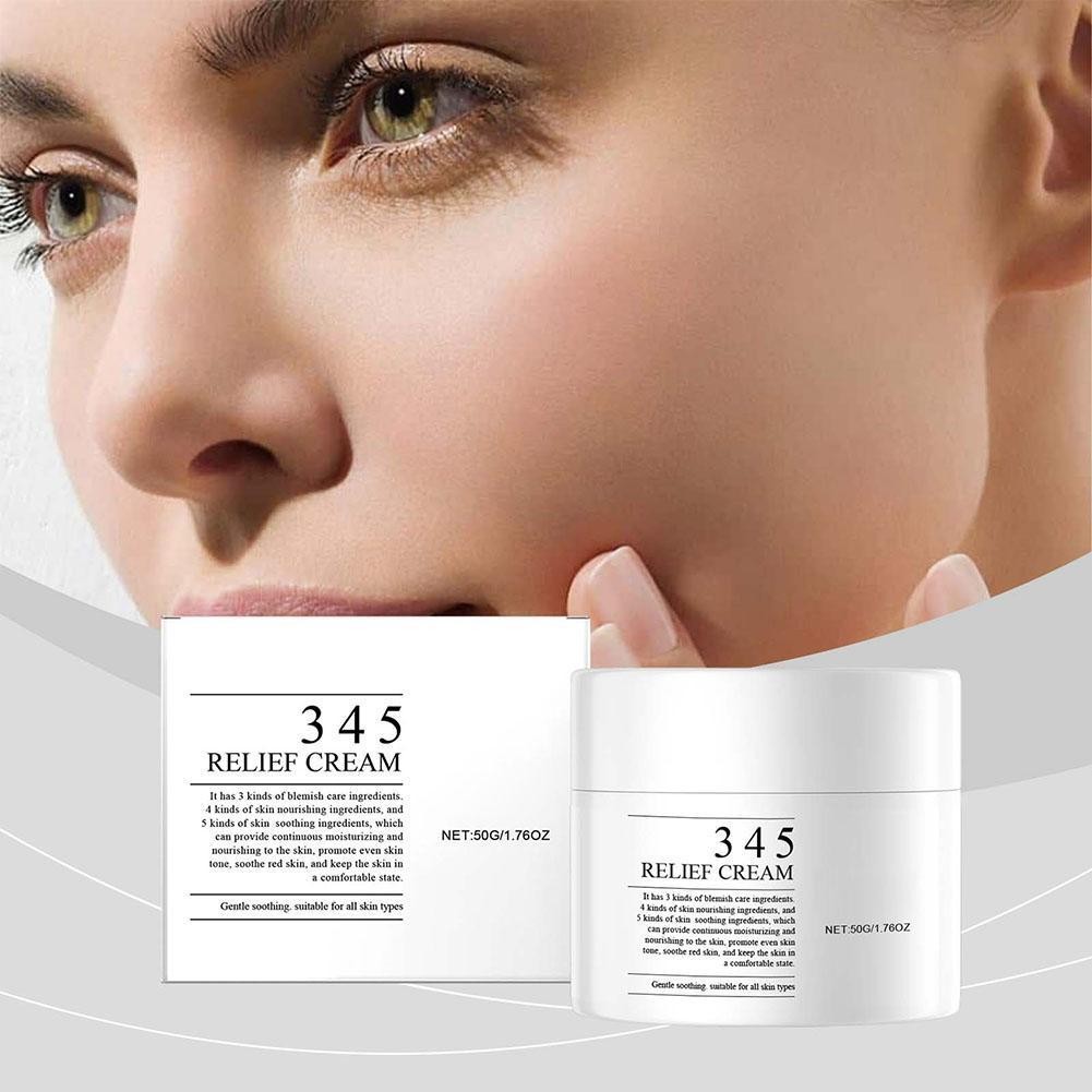 345 รีลีฟ ครีม เฟซ มอยเจอร์ไรเซอร์ ครีม นูริช ซูทติ้ง สกิน ไฮเดรติ้ง โลชั่น เฟเชียล สกินแคร์ พี4