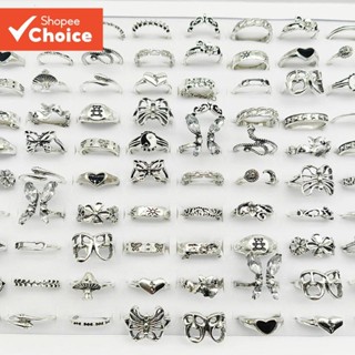 30 ชิ้นสไตล์ผสม Allo y แหวนนิ้วสําหรับผู้หญิงที่มีการออกแบบส…