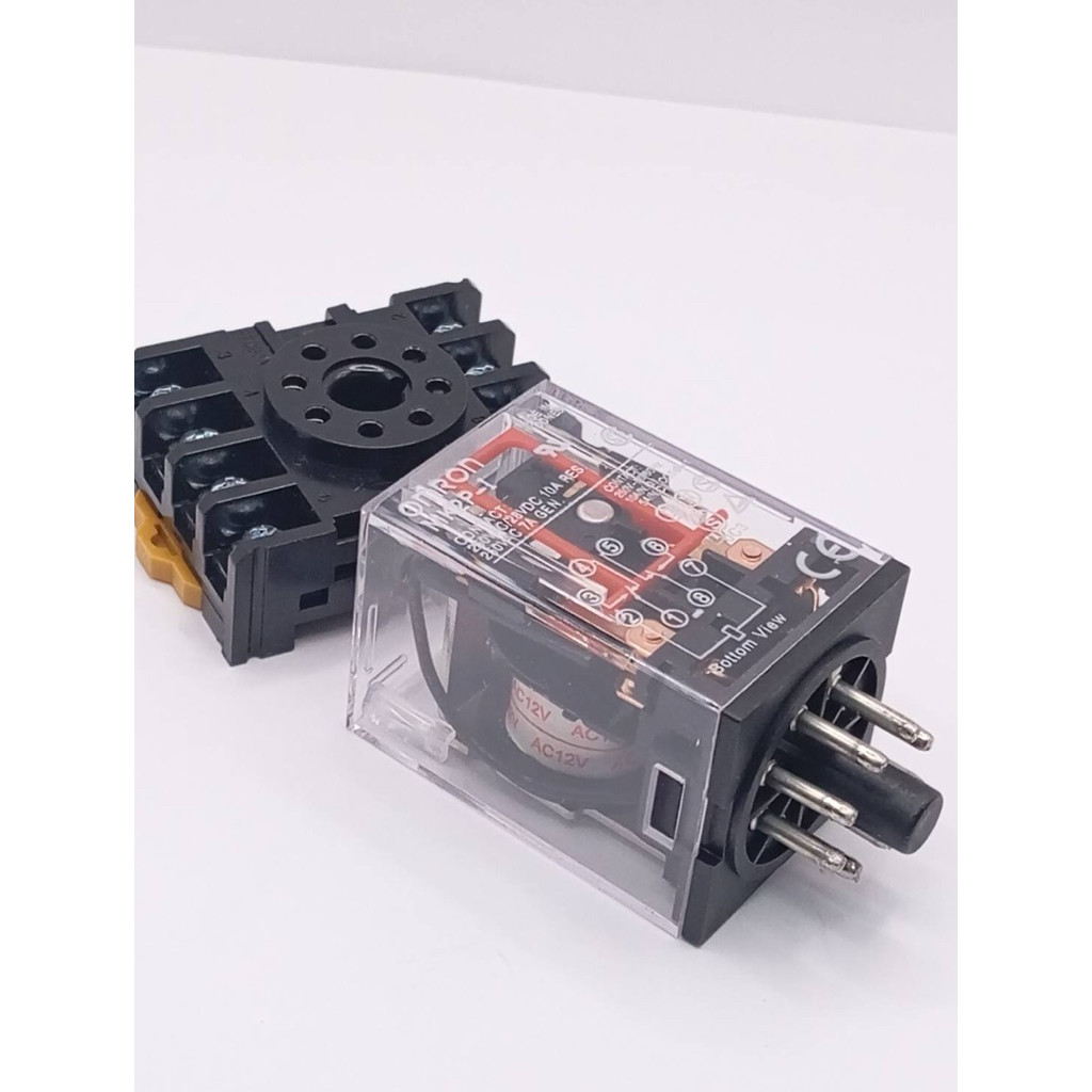 MK2P-I 12VAC รีเลย์ ฐานเสียบขาเสียบ MK2P 12vac MK2P-I 12VAC สินค้าถ่ายจากงานจริงของทางร้าน
