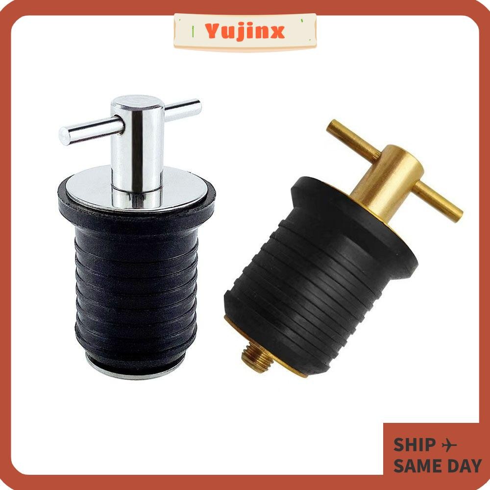 YUJINX Marine ฮาร์ดแวร์, 25/32 มม. T-Handle ท่อระบายน้ำปลั๊ก, สแตนเลสและทองเหลือง Bung ซ็อกเก็ตสำหรับ Dinghy Kayak Canoe และเรือยอร์ช