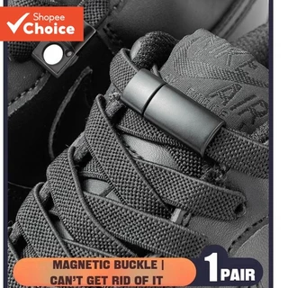 Magnetic Lock เชือกผูกรองเท้ายางยืดแบบแบนแบบไม่ต้องผูกสําหรับรองเท้าผ้าใบและรองเท้าบูท