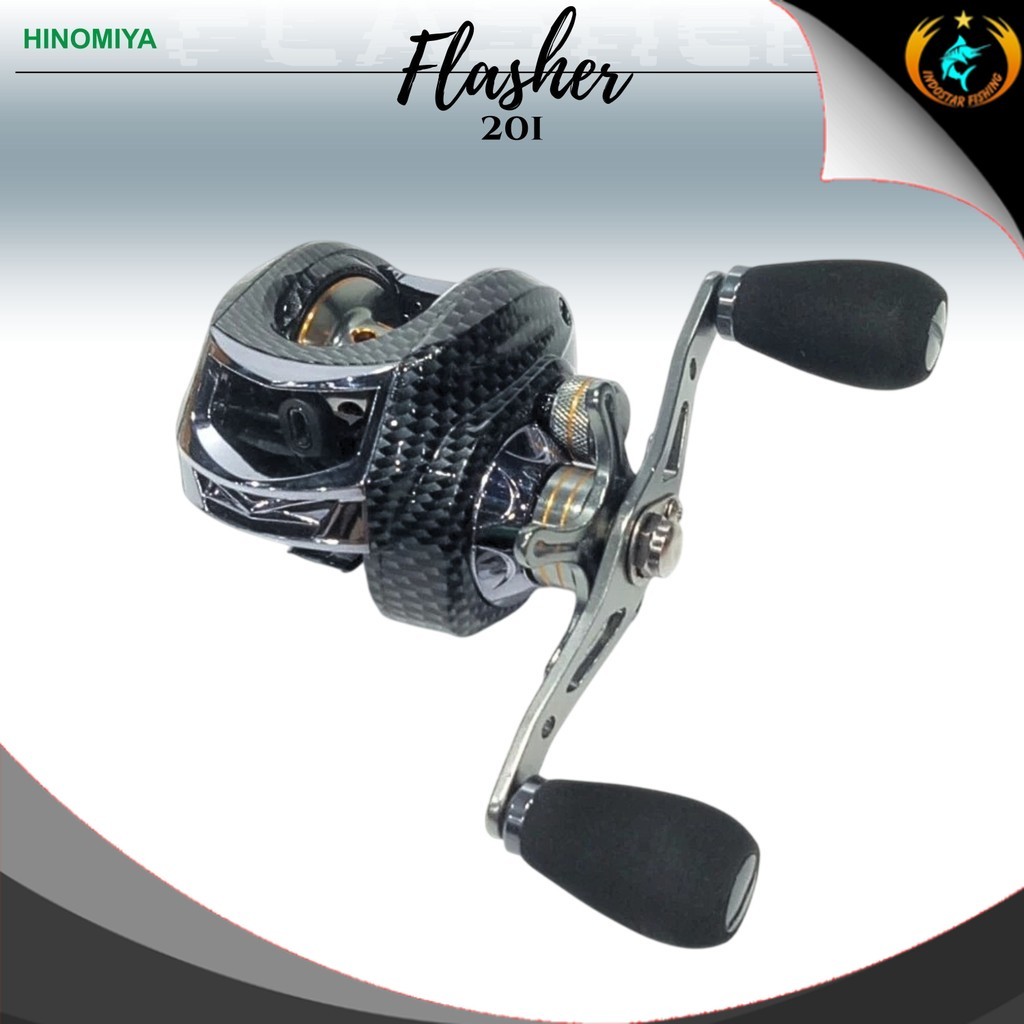 Indostar Surabaya HINOMIYA Flasher 201 รอกตกปลาเบทคาสติ้งที่จับซ้าย - IS