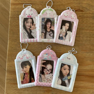 Insน่ารักสตรอเบอร์รี่กระต่าย10ซม.ผู้ถือบัตรPolaroid Love Beanการ์ดขนาดเล็กCampusการ์ดStar Chasing Storageจอแสดงผลจี้