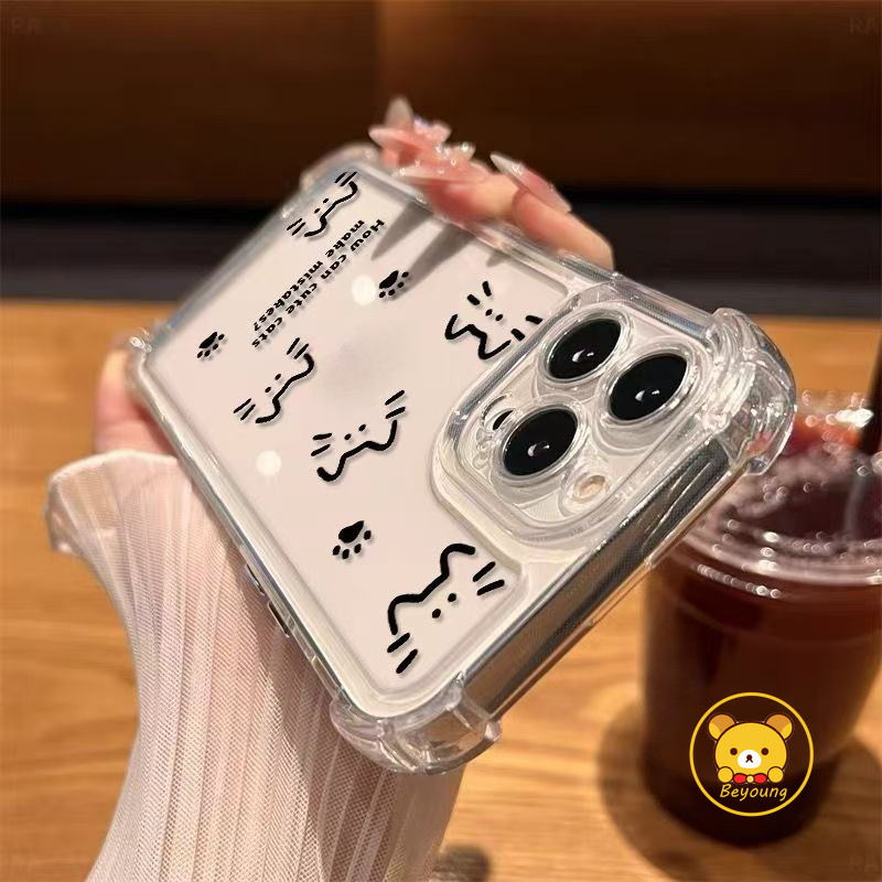 แมวน่ารักถุงลมนิรภัยสําหรับXiaomi 15 Pro 14 Ultra 13 13T 12 12T 12S Pro 12X Mi 11i 11X Pro Civi 4 Pro 3 5G 4Gปลอกการ์ตูนPaw Clearกันกระแทกนุ่มปกหลัง - รูปที่ 4