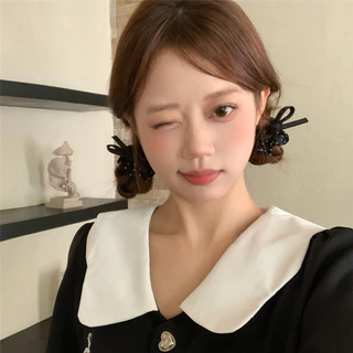 อารมณ์ลายจุดโบว์ลำไส้เชือกผมสำหรับผู้หญิงยืดหยุ่นสูงยางรัดผมหางม้าอุปกรณ์ผม