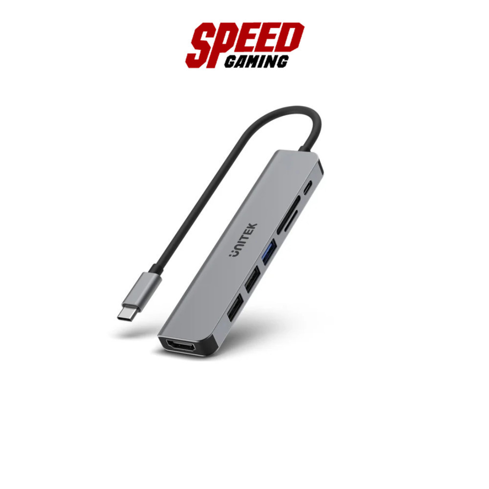 ๊UNITEK (H1118A) uHUB S7+ 7-in-1 USB-C 5Gbps Hub with 4K HDMI and 100W (อุปกรณ์ฮับเพิ่มช่องต่าง ๆ) B
