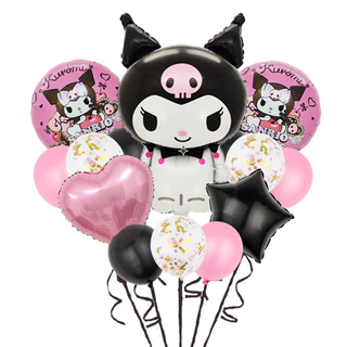 Sanrio คุโรมิ ลูกโป่งฟอยล์ ชุดลูกโป่ง วันเกิด HAPPY BIRTHDAY ลูกโป่งเซต ลูกโป่งวันเกิด สําหรับตกแต่งปาร์ตี้วันเกิด