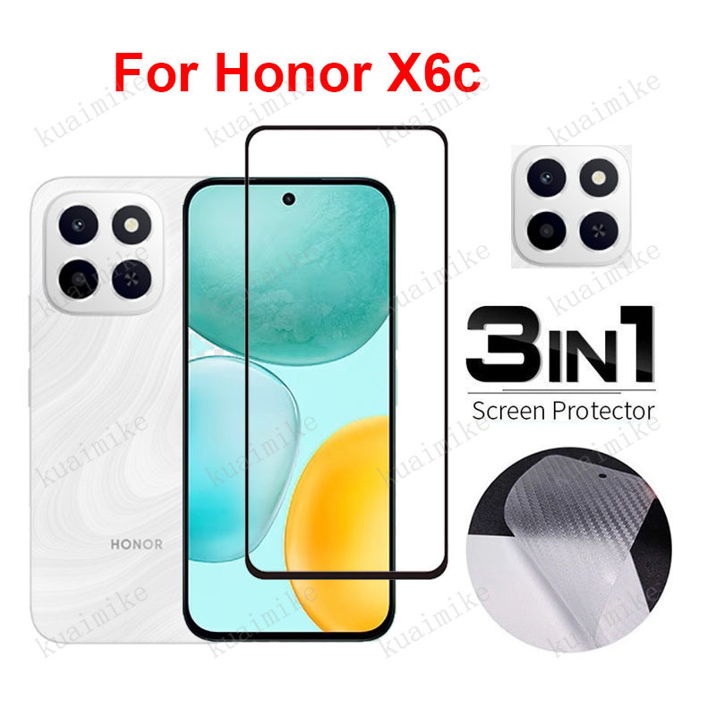 3-in-1 Honor X6c ฟิล์มกระจกนิรภัย HD ป้องกันหน้าจอ Honor X7c X8c X9c สมาร์ท X5b Plus X6b X7b X8b X6a