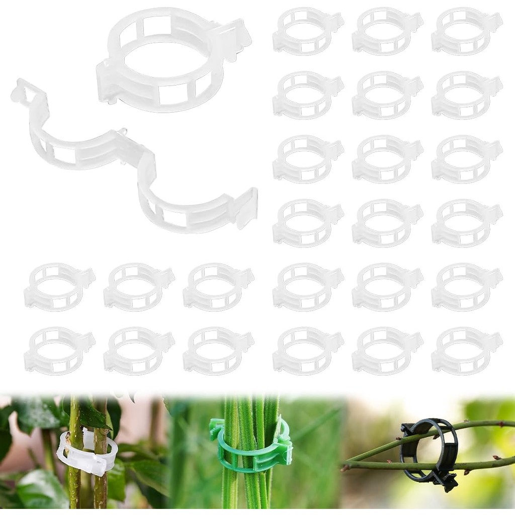 คลิปหนีบต้นไม้ 50 ชิ้น Plant Support Clips ใช้ซ้ำได้ สำหรับมะเขือเทศ แตงกวา และไม้เลื้อย