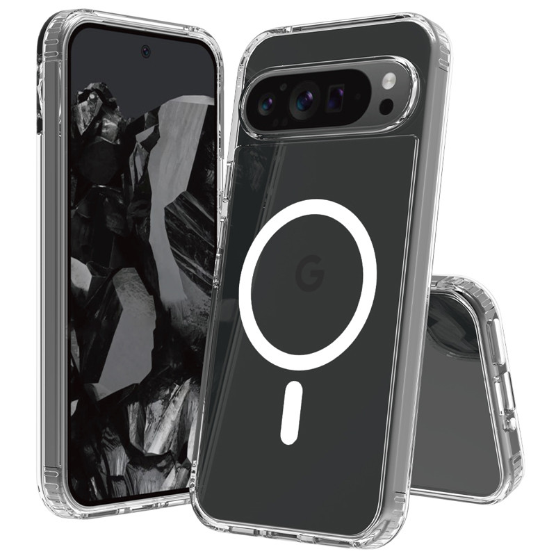 สําหรับ Google Pixel 9 Pro XL, 9 Pro, 9 กรณี ELVEV TPU PC โปร่งใส Anti-stain Silky Touch Matte ดูดปกหลัง