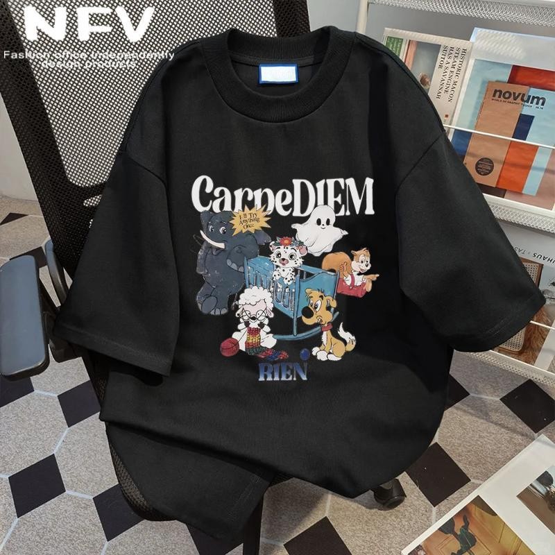 C62 เสื้อยืดแขนสั้น ลายสกรีนน้องสัตว์น่ารักๆ  เนื้อผ้าหนาสองชั้น เป็นผ้าคอตตอนแท้ ซักใส่ได้หลายรอบไม