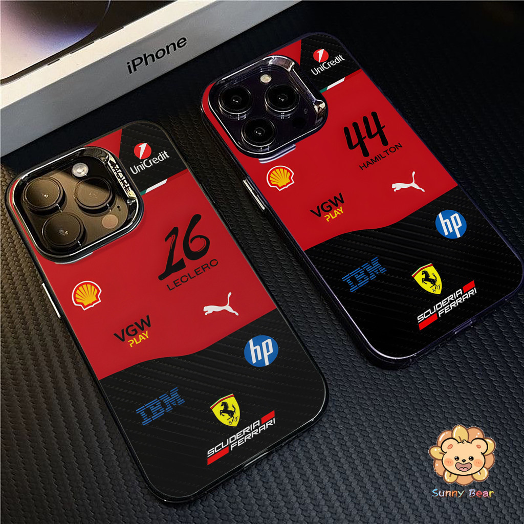เคสไอโฟนiPhone 17 Pro Maxโลโก้ F1 การแข่งขันSimple สีทึบ Frosted Electroplate เลนส์ป้องกันเคสโทรศัพท์สําหรับ iPhone 17 Pro Max 16 15 11 7plus 14 12 13 7 8 Plus XR XS