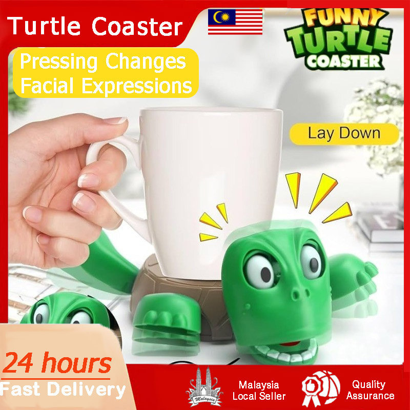 Creative Turtle Coaster ตลก 3D พิมพ์ถ้วยการ์ตูนเต่า Decompression Coaster วันเกิด