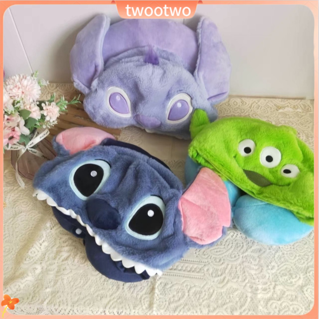 Twt หมอนพยุงคอสําหรับนอนหมอนรองคอรูปการ์ตูนเดินทางในความสะดวกสบายกับการ์ตูนน่ารักหมอนรองคอคลุมด้วยผ้