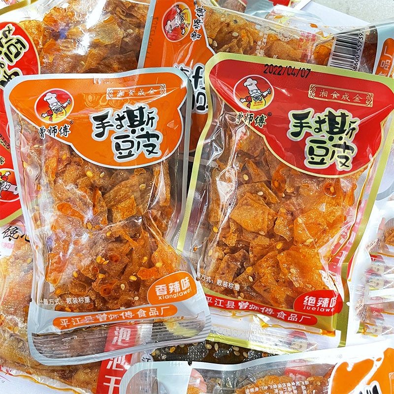 平江香辣豆干曾师傅手撕豆皮麻辣香脆辣味小零食追剧必备Pingjiang Spicy dried tofu Master Zeng Tears Tofu Skin Spicy20250620