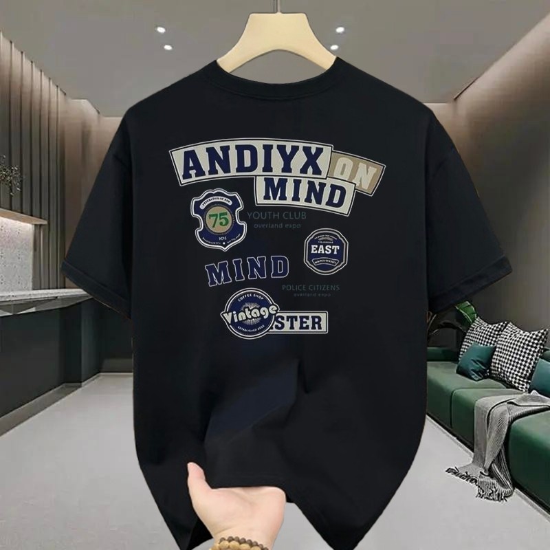 เสื้อยืดผู้ชายเท่ๆ คอกลม-แขนสั้น สกรีนลายวินเทจสุดฮิต เสื้อยืดสตรีทแฟชั่นเมกาเท่ๆ เสื้อวินเทจ โอเวอร์ไซส์ สีดำเท่ๆ