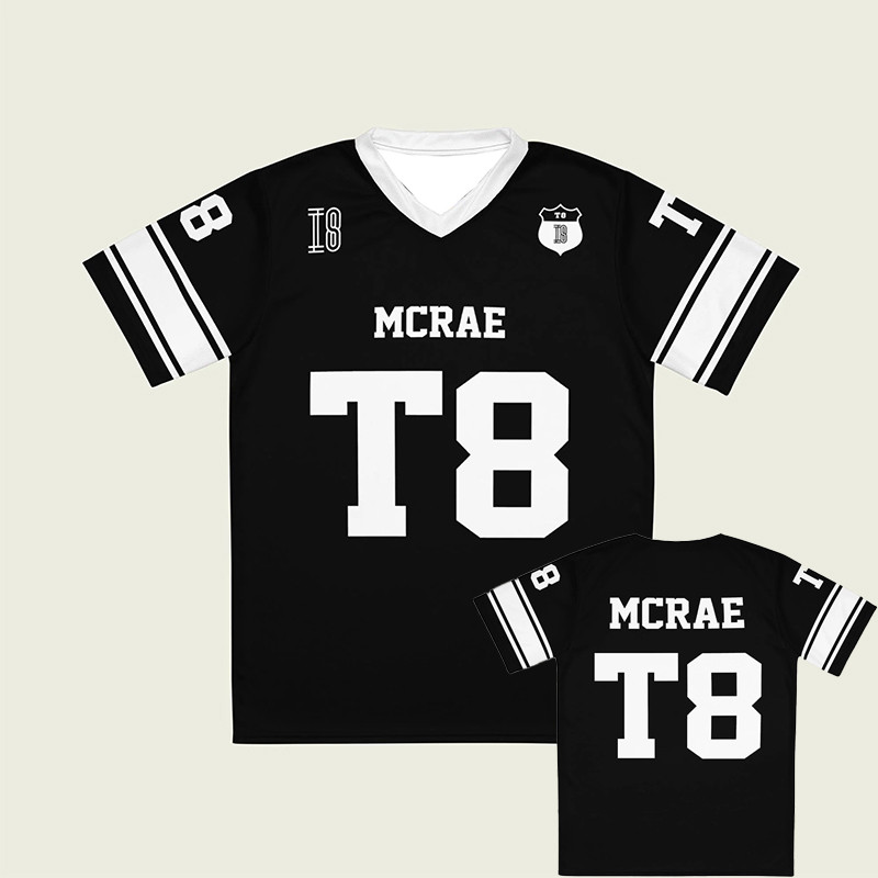 Tate McRae Jersey 2025 ใหม่ SpringSummer ชุดกีฬาสําหรับบุรุษและสตรี T8 McRae เสื้อฟุตบอล เสื้อยืดคอว