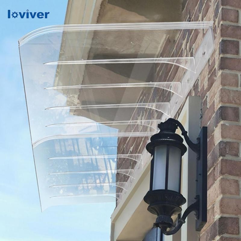 [Loviver] Entry Door Window กันสาดภายนอกโปร่งใส Sun Shetter หลังคาระเบียงกลางแจ้งสําหรับด้านหน้าด้านหลังระเบียงระเบียงสวนลานด้านนอก