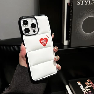 Love Heart simple Down JacketสําหรับIPHONE 16 15 14 13 12 11 PROMAX PLUS MINIฝาครอบป้องกันTPUกรณี