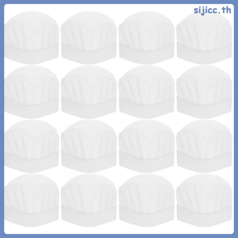 🍳 20 ชิ้น หมวกเชฟเด็ก สีขาว ทำจากผ้าสักหลาดน้ำหนักเบา ทรงกลมใช้แล้วทิ้ง สำหรับการเรียนทำอาหาร