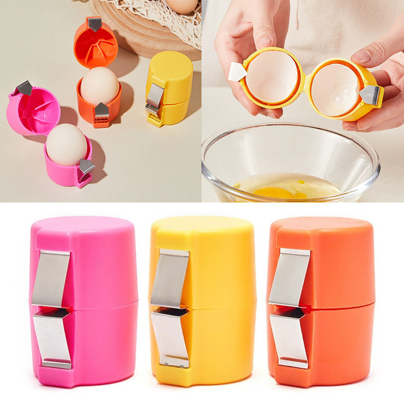 Egg Topper เครื่องตัดเปลือก Beater ดิบ Egg Cracker Separator กรองไข่เปิดเครื่องมือห้องครัวแบบพกพา