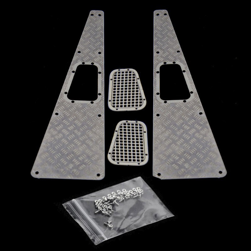 TRX4 Defender 1/10 RC Crawler โลหะ Anti-slip Hood ตกแต่งชิ้นรวมสแตนเลสเครื่องยนต์ Hood อัพเกรดอุปกรณ์เสริม