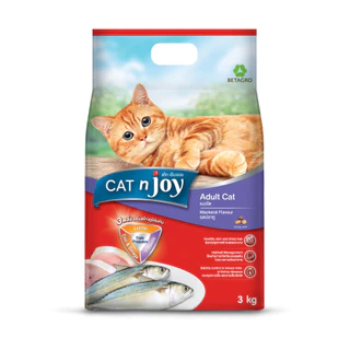CAT n joy อาหารแมวแบบเม็ด สำหรับแมวทุกช่วงวัย 2.8-3 kg.