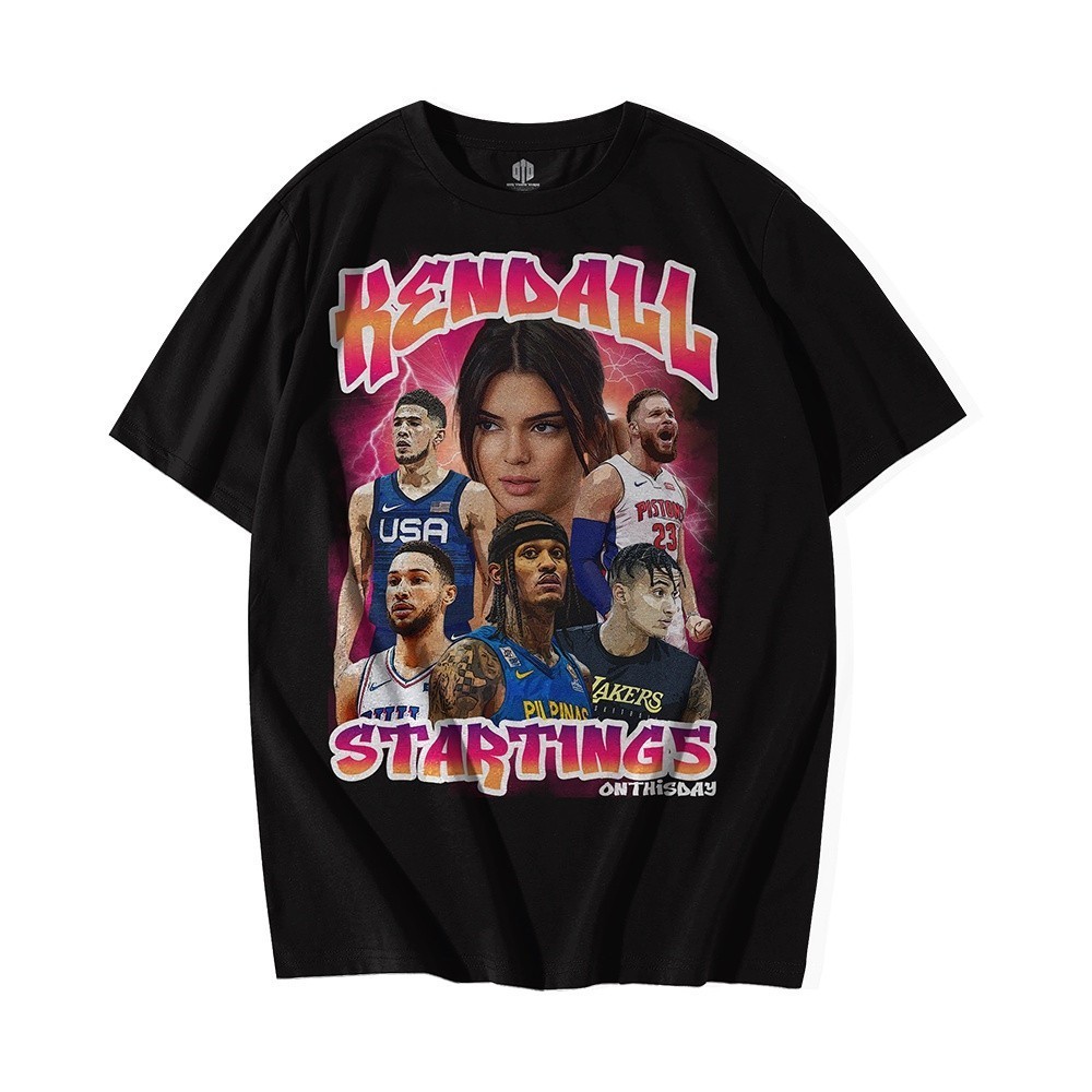 เสื้อยืด พิมพ์ลาย Kendall Jenner เสื้อยืดคอตตอน การจัดส่งสินค้า S-3XL FSS-5XL